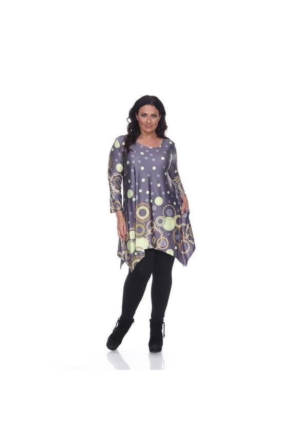 PS1301-29 3X Plus Size Erie Tunic 29, Grey - 3XL