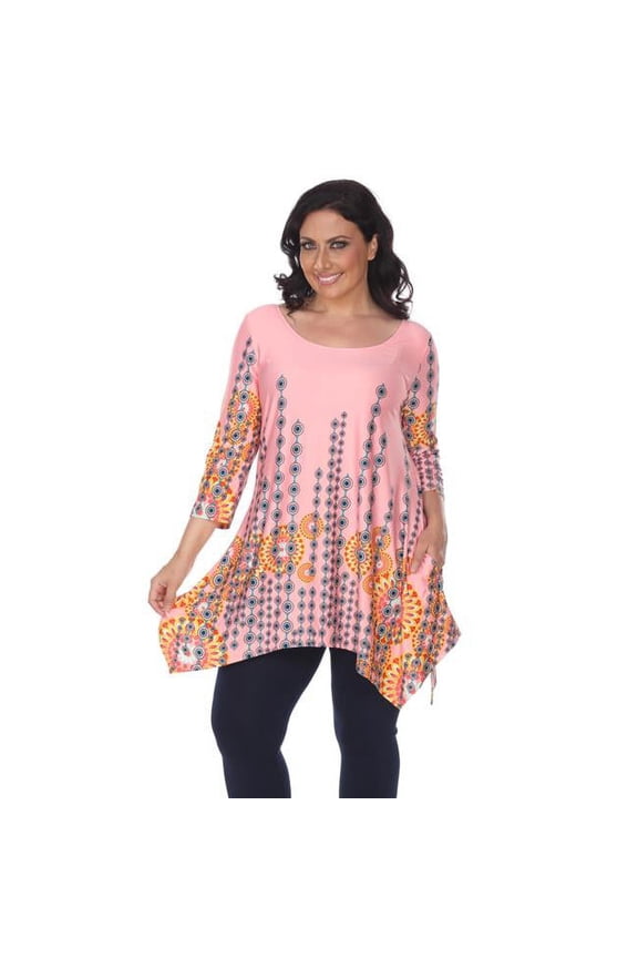 PS1301-46-1XL Plus Size Rella Tunic Dress - Pink, 1XL