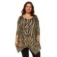 thumbnail image 1 of PS1305-01-2XL Womens Plus Size Antonia Cut-Out Shoulder Tunic Top, Black & Brown - 2XL, 1 of 1
