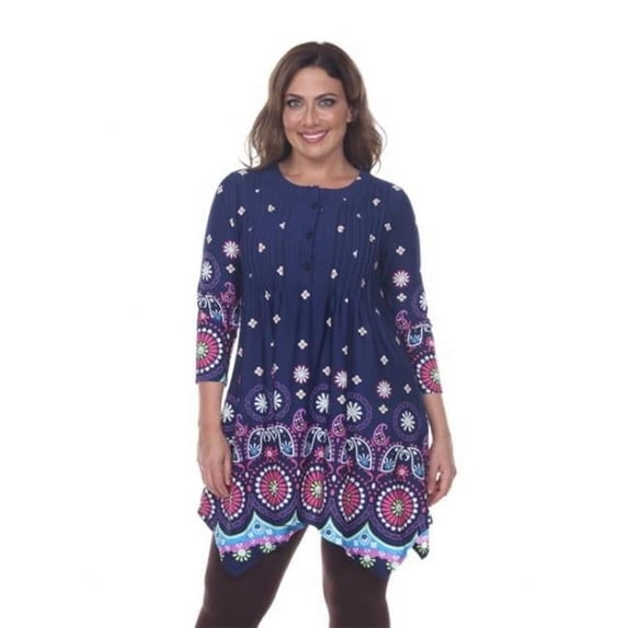 PS1326-02-1XL Plus Lucy Top & Tunic, Navy - 1XL