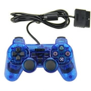 PS2 Controller Compatible with Sony Playstation 2 & Ps1 / PS one, Clear Blue