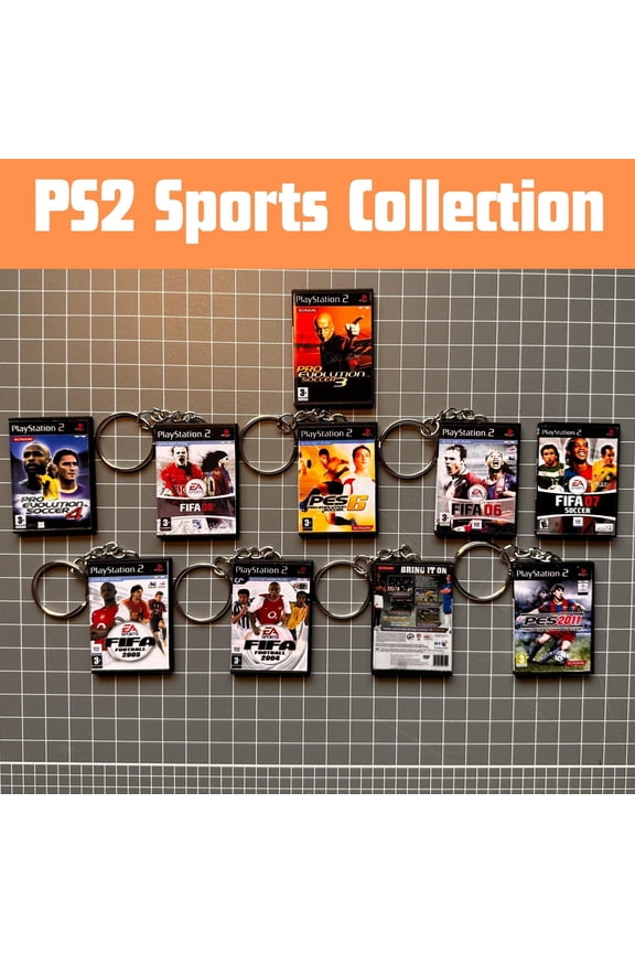 PS2 Sports Game Case  Handmade Keychains & Magnets | Water and Scratch Resistant (1 keychain)