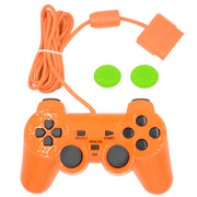 PS2 Wired Controller, Double Shock Dual Vibration Twin Shock Gamepad for Playstation 2 PS2, Orange