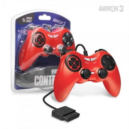 PS2 Wired Game Controller (Red) - Armor3