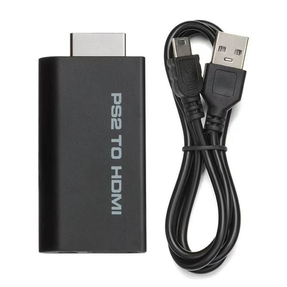 PS2 to HDMI Video Converter Adapter PS2 Input HDMI Audio Output for HDTV 3.5mm Supports All PS2 Display Modes