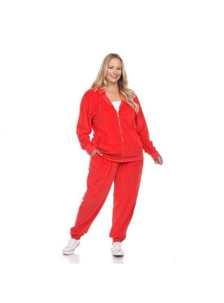 Red velour cheap jogging suit