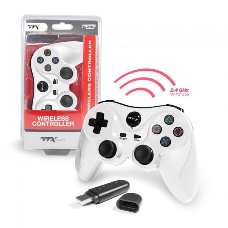 PS3 White Wireless 2.4 Ghz Controller [TTX Tech] - Walmart.com