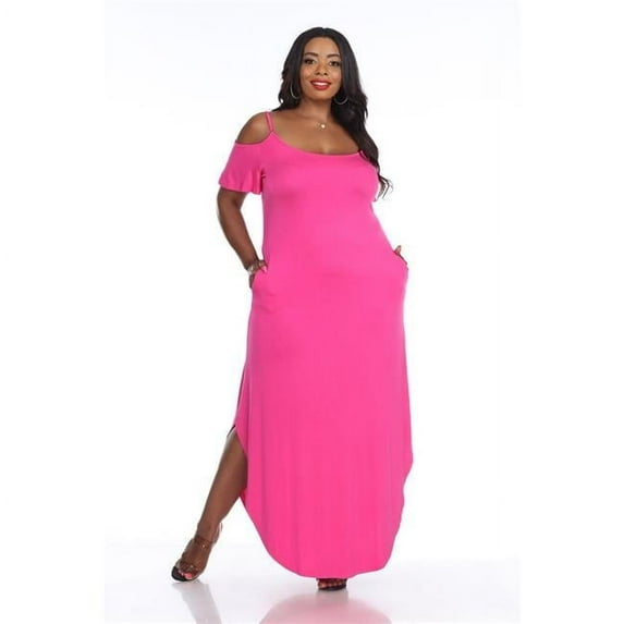 PS3101-06-2XL Plus Size Lexi Maxi Dress, Fuchsia - 2XL