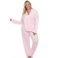 thumbnail image 1 of PS3686-11-1X Plus Size Long Sleeve Pajama Set, Pink - 1X, 1 of 1
