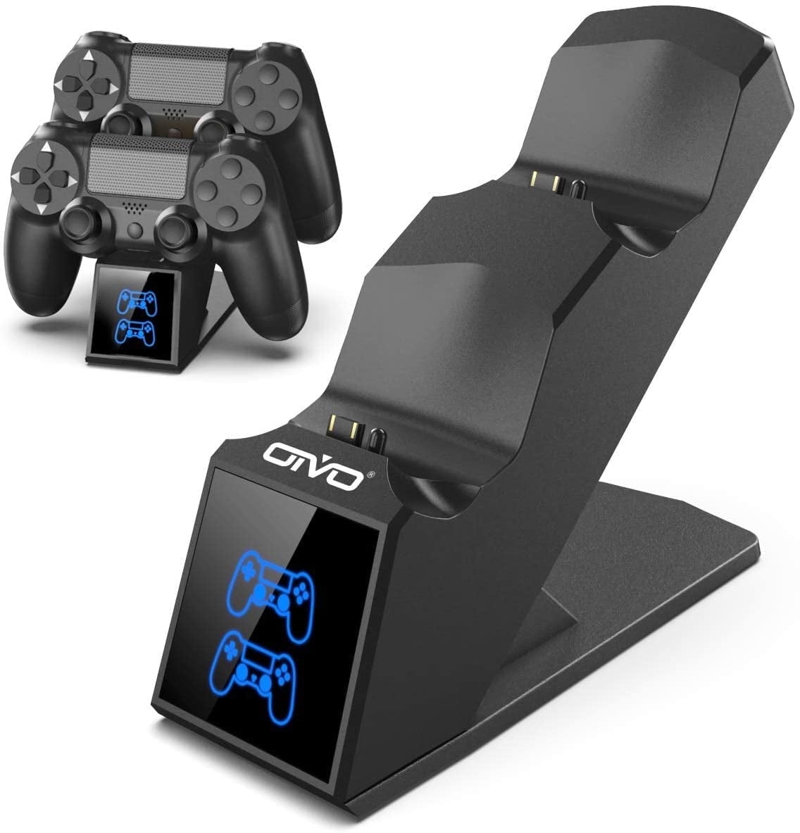 PS4 Controller Charger, OIVO DualShock 4 Controller Charging Station Dock for Playstation 4/PS4/PS4 Slim/PS4 Pro, Dual Wireless PS4 Charging Dock - Black