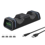 PS4 Controller Charging Station - Dual Dock Charger for PS4/PS4 Slim/PS4 Pro Wireless DualShock 4 Controllers | Fast Charging, LED Status Indicators, Anti-Slip Base, USB-Powered for Gaming Setups