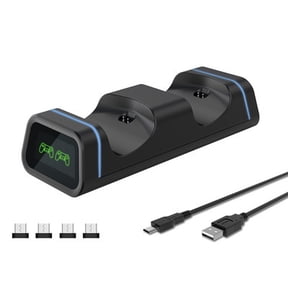 PS4 Controller Charging Station - Dual Dock Charger for PS4/PS4 Slim/PS4 Pro Wireless DualShock 4 Controllers | Fast Charging, LED Status Indicators, Anti-Slip Base, USB-Powered for Gaming Setups