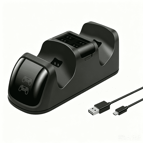 PS4 Cooling Stand Dual Controller Charging Dock LED Indicator Contact Pin Fast Charger Anti Slip ABS Black Game Accessory Compatible with PS4 PS4 Slim Wireless Controllers