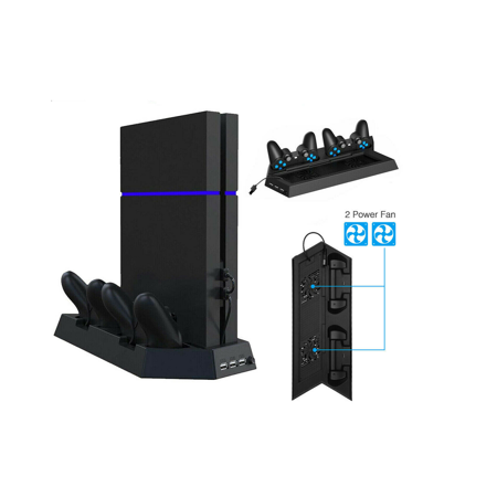 PS4 Cooling Station Vertical Stand 2 Controller Charging Dock For PlayStation 4