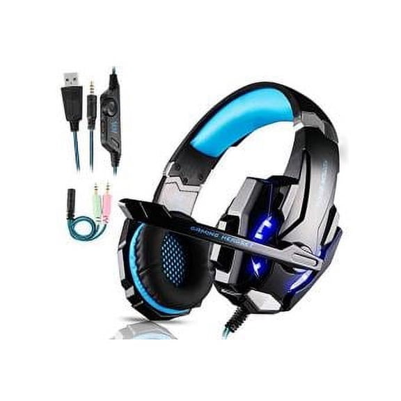 PS4 Gaming Headset, Switch Gaming Headset with Noise Canceling Mic Xbox One Gaming Headset Wired LED Lamp Stereo Bass Adjustable Microphone with Mic 3.5mm Jack for PC/Mac/Computer/Laptop-style:style3;