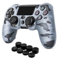 thumbnail image 1 of PS4 / Slim / Pro Controller Skin Grip Cover Case Set - Protective Soft Silicone Gel Rubber Shell & Anti-slip Thumb Stick Caps for Sony PlayStation 4 Controller Gaming Gamepad (Camo Gray), 1 of 6