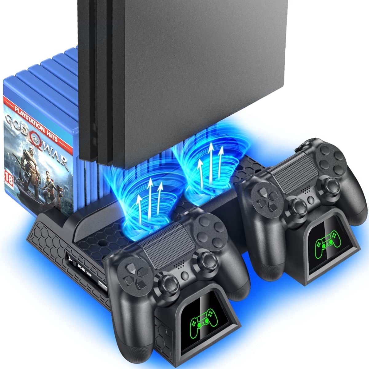 OIVO PS4 Cooling Stand, Vertical Dock with Fans, Controller