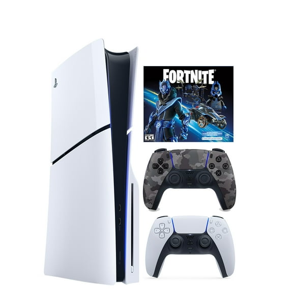 PS5 BF Fortnite Bundle + Dualsense in Camo Gray