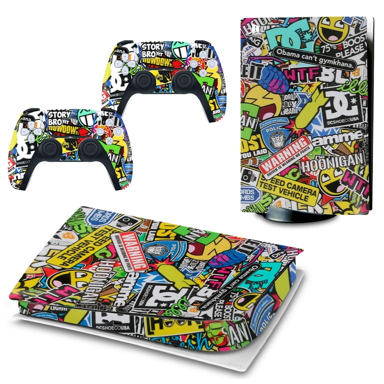 Playstation 5 PS5 Console Skin Vinyl Cover Decal Sticker + 2 Controller Full