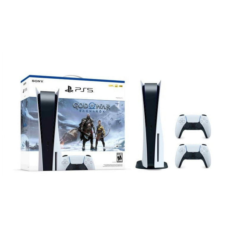 PS5 Console Sony Playstation 5 (Disc Edition), God Of War Ragnarok Bundle  Edition with extra 2 controllers