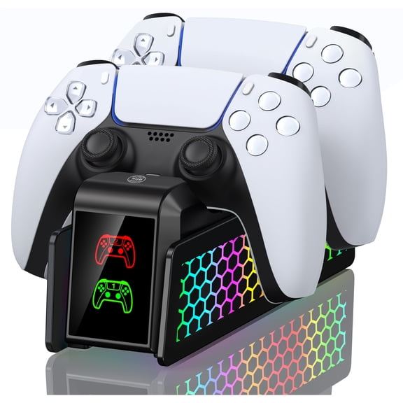 PS5 Controller Charger,Dual Controller Charging Dock for PS5 Controller with LED Light,PS5 Accessories with Fast PS5 Charging Station