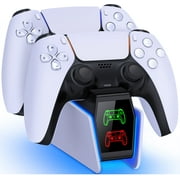 PS5 Controller Charger, QQV Dual Controller Charging Dock for PS5 Controller with LED Light, PS5 Accessories with Fast PS5 Charging Station