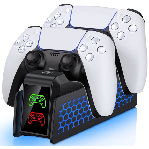 PS5 Controller Charger, PS5 Accessories with Dual Controller Charging Dock for PS5 Controller
