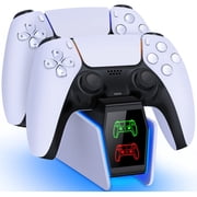 PS5 Controller Charger, PS5 Accessories with Fast PS5 Charging Station, Dual Controller Charging Dock for PS5 Controller with Light