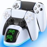 PS5 Controller Charger for Dualsense & Dualsense Edge, Overcharge Protection Fast Controller Charging Station Stand Skin with Cable for Game Consoles