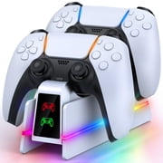 PS5 Controller Charger Station Compatible with PlayStation 5 Faceplates Edge & Dual Controller, 9 Lightings PS5 Accessories Charging Station, PS 5 Dock Stand wi