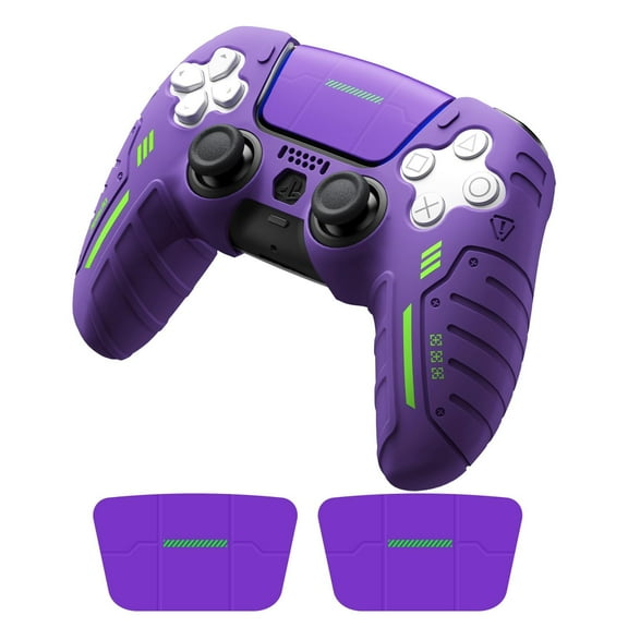 PS5 Controller Skin, Anti-Slip Soft Silicone Protective Cover Case for PS5 Wireless Controller with Enhanced Grip Design and 2 Themed Stickers