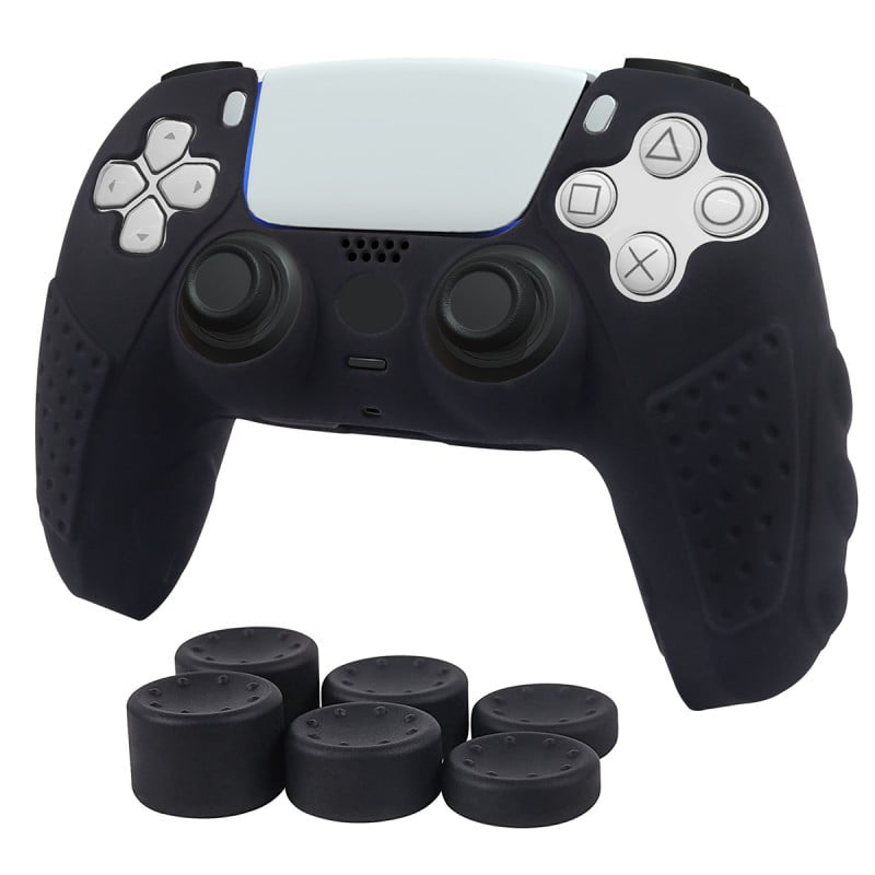 PS5 Controller Skin, Anti-Slip Thicken Silicone Protective Cover Case for  Playstation 5 Gamepad Joystick with 6 Thumb Grip Caps