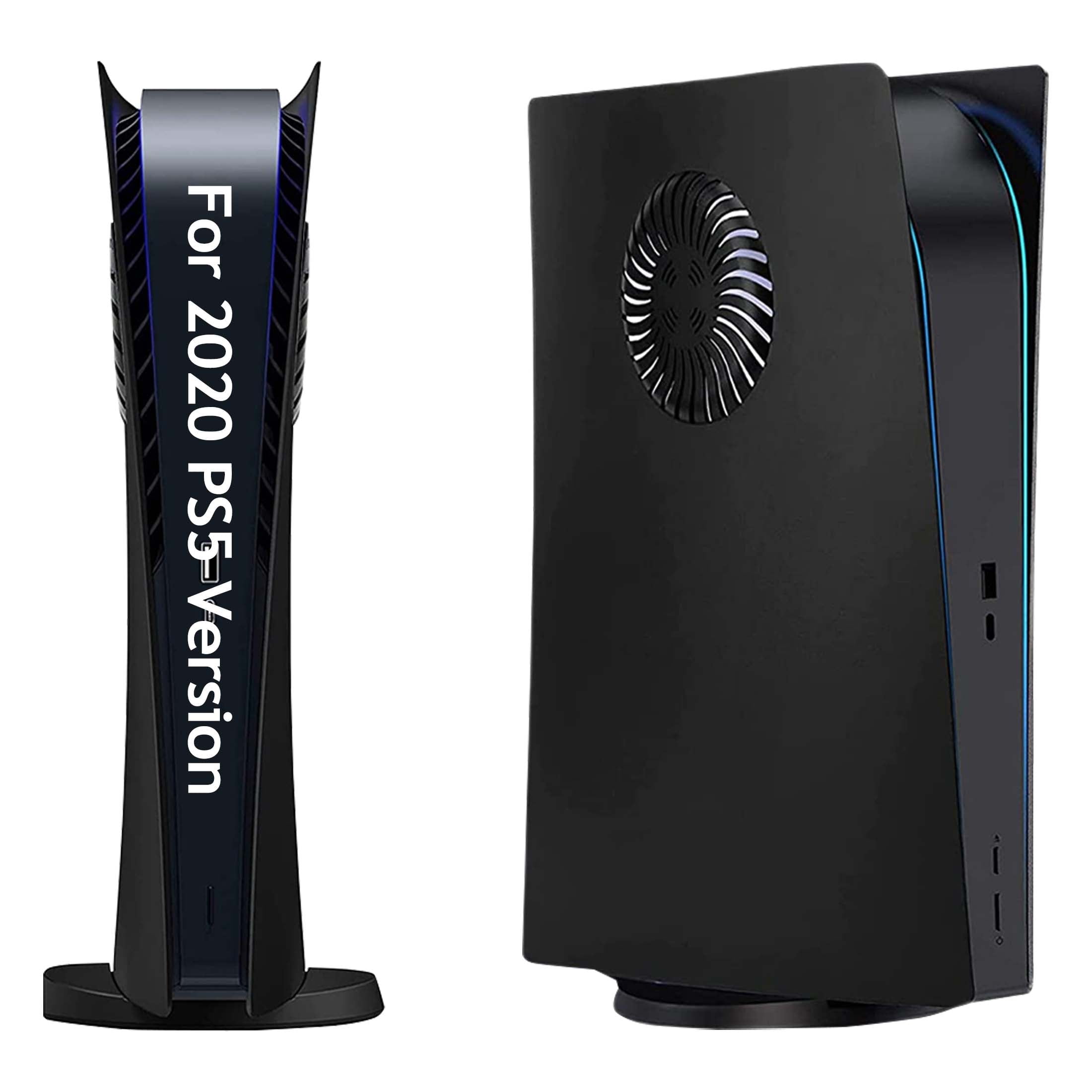 PS5 Cover Plates Faceplate for Original PS5 Digital Edition with Enhanced Cooling Vents & Dust Filter, Black