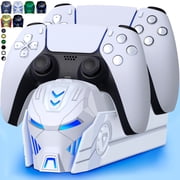 PS5 Dual Charger Dock with Fast Charging & Storage -2.5Hr Rapid Charge, Space-Saving Design for DualSense Controllers