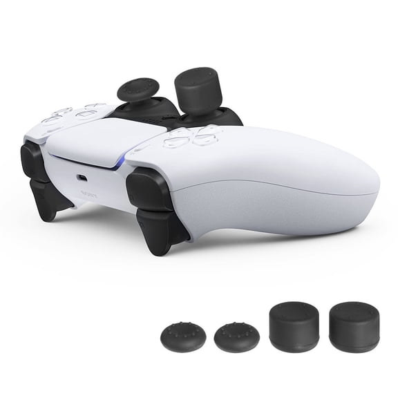 PS5 DualSense Controller Thumbstick Grips & Button Caps - 8-Piece Silicone Protection Kit | Anti-Slip, Heightened Joystick Covers for Precision Gaming (FPS, Racing) | Easy Installation