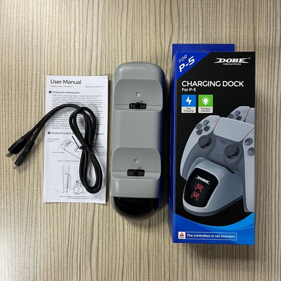 PS5 DualSense Wireless Controller Dual Charging Dock - Train Head Design, 2-Slot Charger for PS5 Game Controllers, LED Charge Status Lights, Fast Charging, Anti-Slip Stable Base