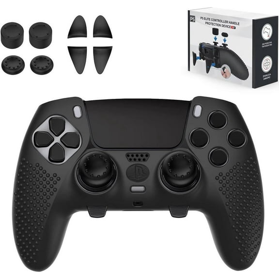 PS5 Edge Controller Cover, Protective Case for PlayStation 5 Edge Controller, PS5 Controller Skin for PlayStation 5 Wireless Edge Controller with 4PCS Thumb Grip Caps+L2 R2 Trigger Extender