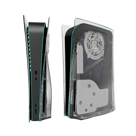 Hard Shell Cooling Vent Transparent Plate ABS Protective Faceplate for PS5 Console Disc Version-Transparent