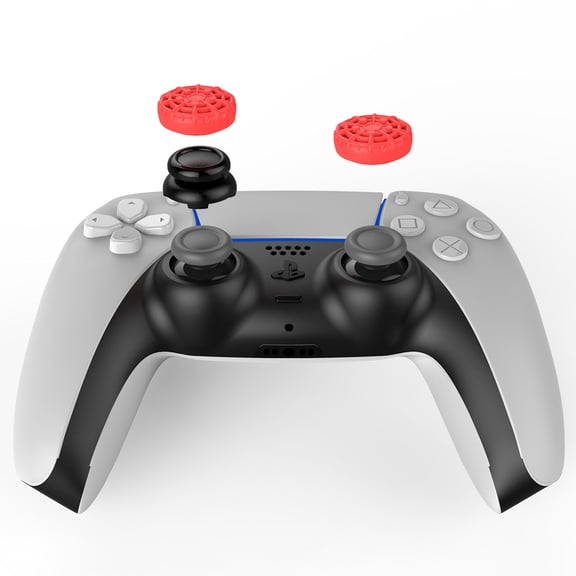PS5/PS4 Controller Thumb Grip Caps - Silicone Raised Joystick Protectors, Anti-Slip & Wear-Resistant Covers for DualSense/DualShock 4 | Gaming Accessories