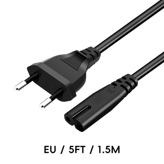 PS5/PS4 EU Standard Power Cord - Universal AC Power Cable for PS5/PS5 Slim/PS5 Pro & PS4/PS4 Slim/PS4 Pro Gaming Consoles, European TV Plug Cord (1M/1.5M/3M Length Variants)