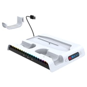 PS5/PS5 Slim Multifunctional RGB Charging Stand - Dual Controller Charger, Console Base & Ambient Light for Disc & Digital Editions | PS5 Accessories