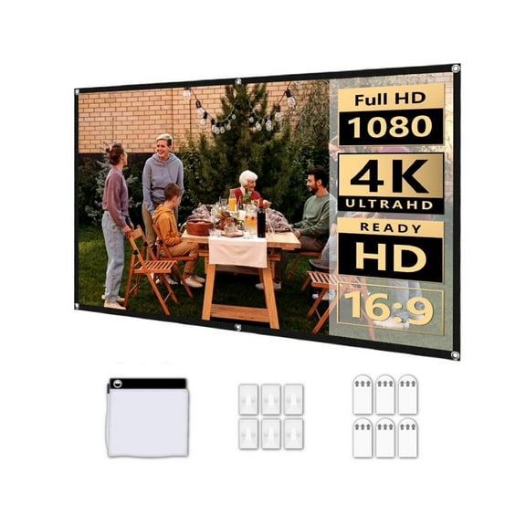 PS5/PS6 Portable 100/120 Inch Screen HD 16:9 Fabric Cloth Screen High Brightness Reflective Foldable Projector Screen ,Wrinkle-Free Projector Screen