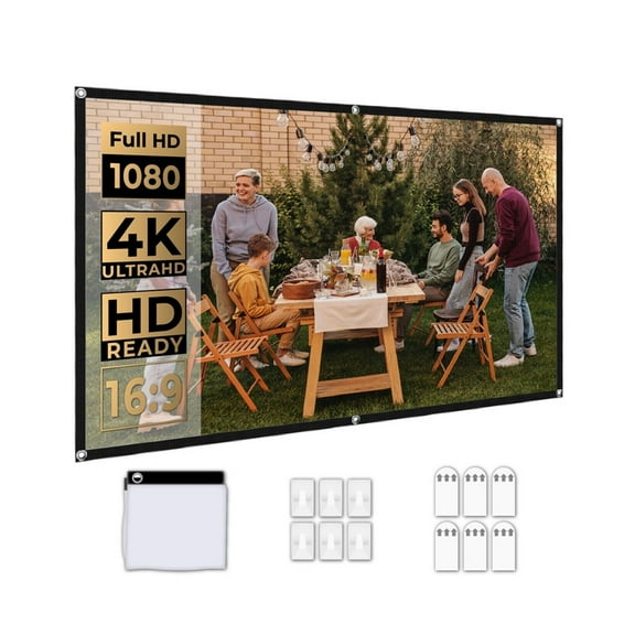 PS5 Portable Projector Screen 100 Inch HD 16:9 High Brightness Reflective Foldable Fabric Cloth Screen Anti-wrinkle ,Wrinkle-Resistant Design