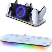 PS5 Portal Charging Station with RGB Light , 3-in-1 Charging Dock for PlayStation Portal Remote Player, DualSense Edge Wireless Controller & PS5 Controller, Fast Charging Stand ,Gaming Accessories