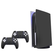 PS5 Skin Disc Version Console & Controllers, Mytrix Durable Protective Skin Stickers for Playstation 5 Disk Edition, Vinyl Decal Stickers- Phantom Black