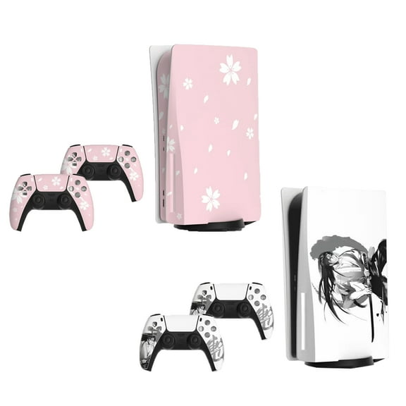 PS5 Skin Disc Version Console & Controllers, Mytrix Durable Protective Skin Stickers for Playstation 5 disk Edition, Vinyl Decal Stickers - White