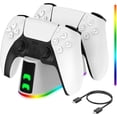 thumbnail image 1 of PS5 Slim Controller Charger Station,Fast Charging PS5 Controller Charger for Edge & Dual Controller,Ps5 Controller accessories with Charging Cable,Ps5 controller Stand Dock with RGB LED Indicators, 1 of 7