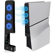 PS5 Slim Cooling Fan, Prociv New Playstation 5 Slim Console Accessories Cooler with USB Port and 3 Adjustable Quiet 9500-Speed Fans, PS5 Slim Digital/Disc Edition System Black