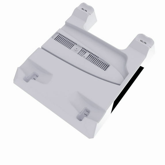 PS5 Slim Cooling Station Stand with PS5 Slim/PSVR 2 Controller Charging Station, 2H Fast Charging. Applicable to PS5 Slim optical drive version/digital version.-White