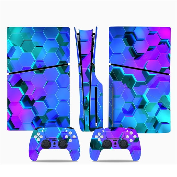 for PS5 Slim Disc Edition,Console and Controller Accessories Cover Skins,Carbon Fiber Protective Wrap Cover Vinyl Sticker Decals for Playstation 5 Slim,Game Console Accessories